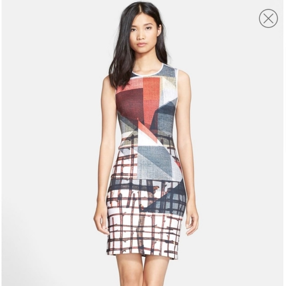 Clover Canyon Gradient Plaid Bodycon Dress